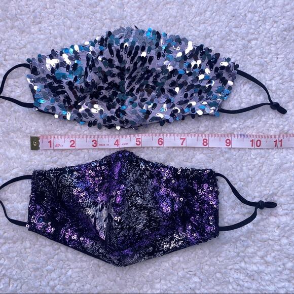 Purple and Silver Sequin Masks Lot of 2. - Picture 8 of 8